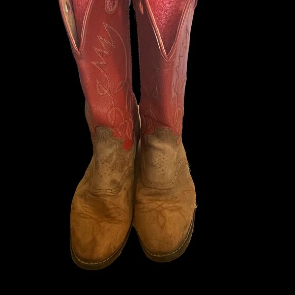 Justin Western Boots Size 6 D Red tan women Leather - Picture 11 of 11